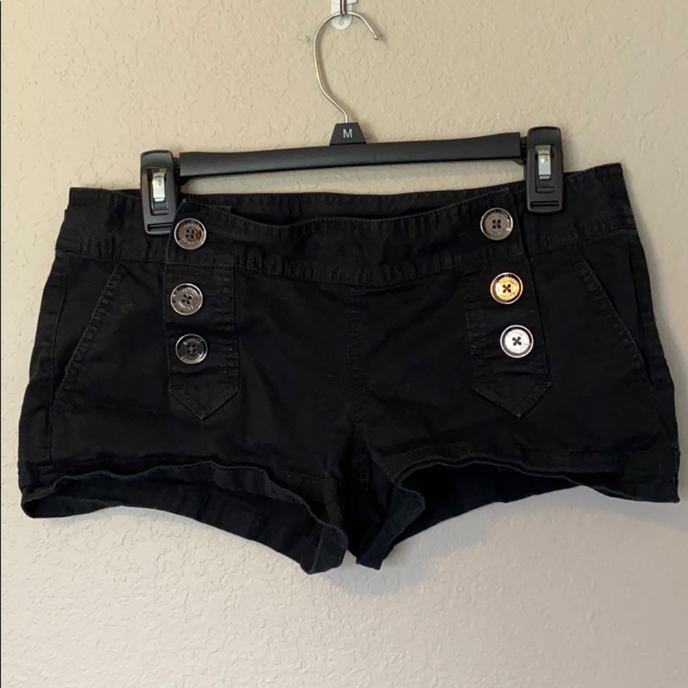 Express Button Black Shorts